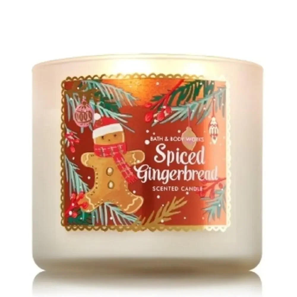 Bath & Body Works Spiced GIngerbread 3-Wick Large Candle 14.5 oz - Picture 1 of 5